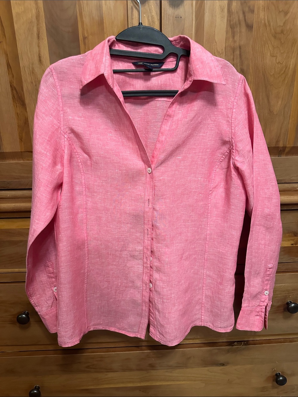 Brooks Brothers Pink Women's Button-Down Linen Shirt
